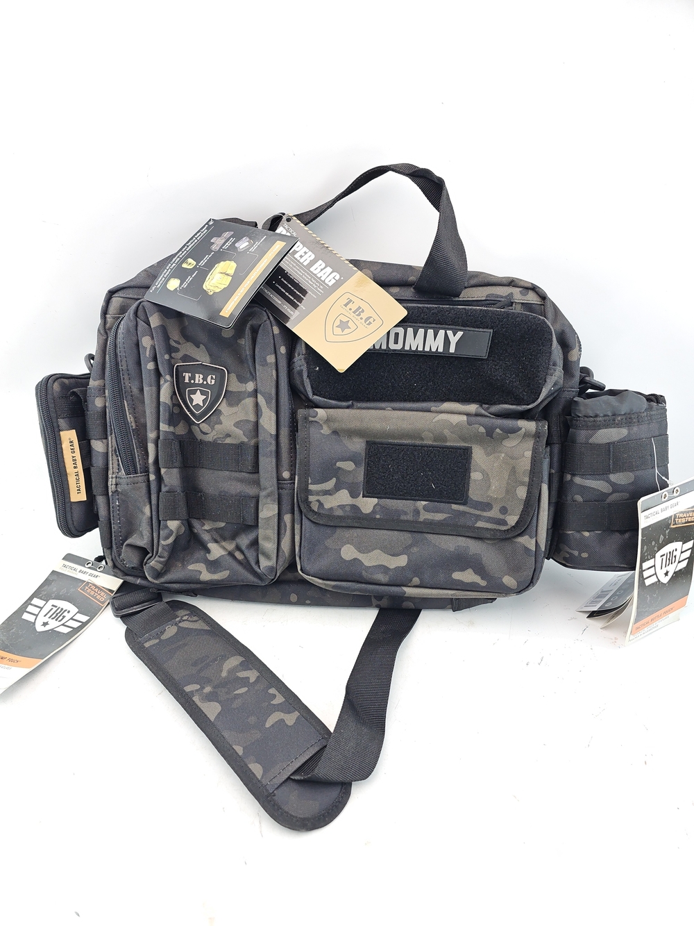 T.B.G. Mommy Tactical Messenger Bag - Black Camo
